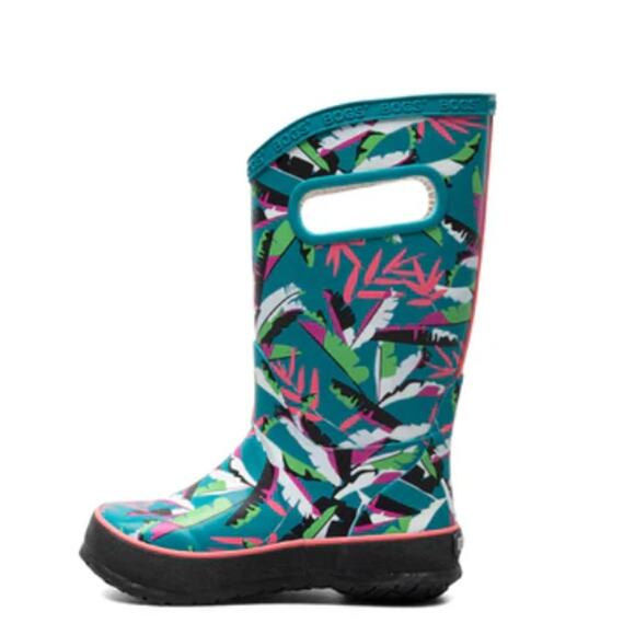 Bogs Kid's Waterproof Rainboot Palm Duo 2023 dark turquoise size 5 New in Box - Picture 3 of 4